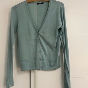 Zero Brand Light Blue/Green V-Neck Cardigan